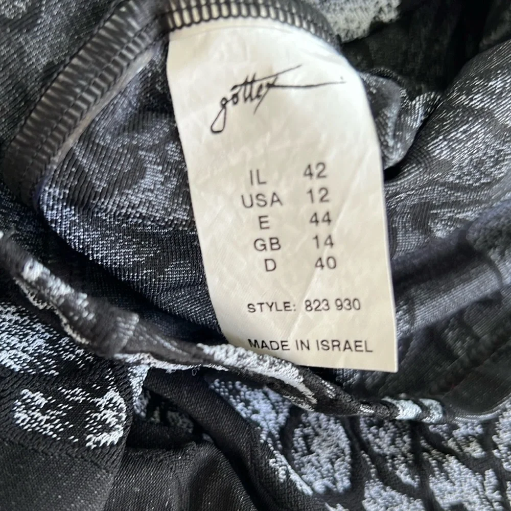 Gottex Vintage Abstract Floral Tankini Swimsuit Size 12 w/Matching Skirt Size L - Picture 12 of 12